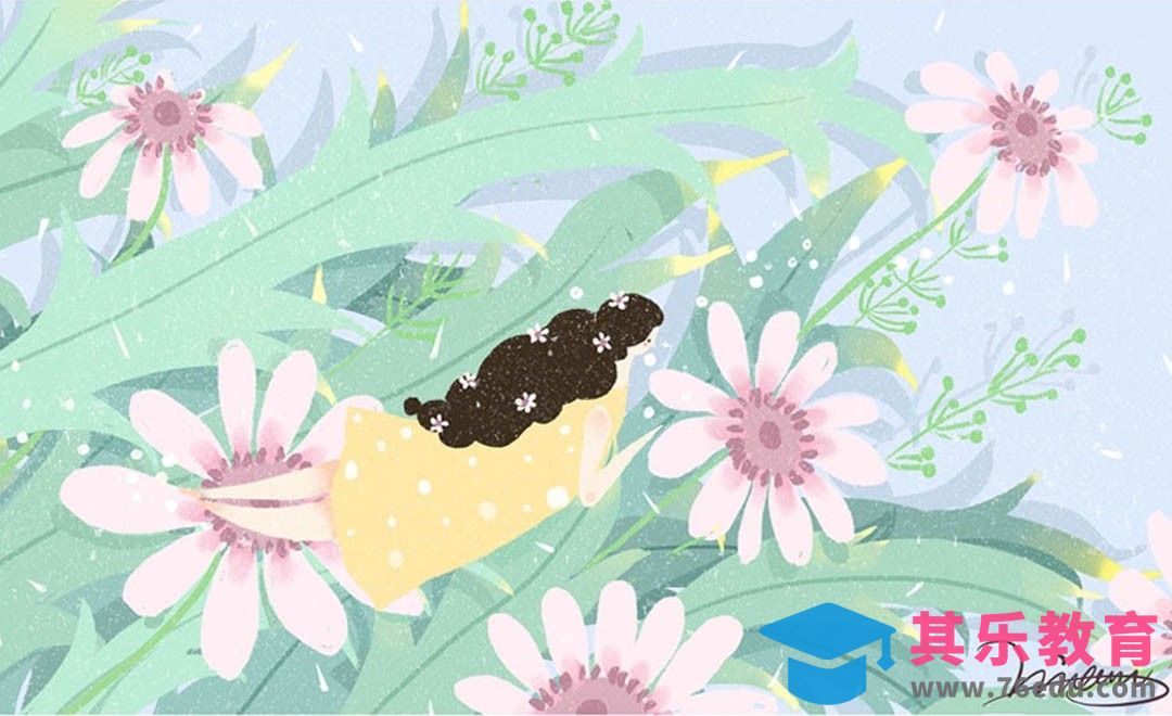 PS-板绘插画-粉花开了[虎课网绘画插画视频教程][ipad商业插画MP4教程全集 ]-第1张图片-我要自学网