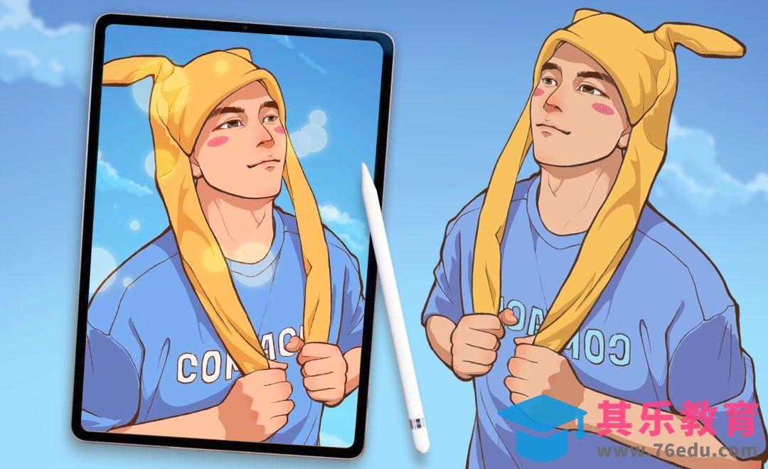 PS-照片转插画头像-戴帽子的男生[虎课网绘画插画视频教程][ipad商业插画MP4教程全集 ]-第1张图片-我要自学网