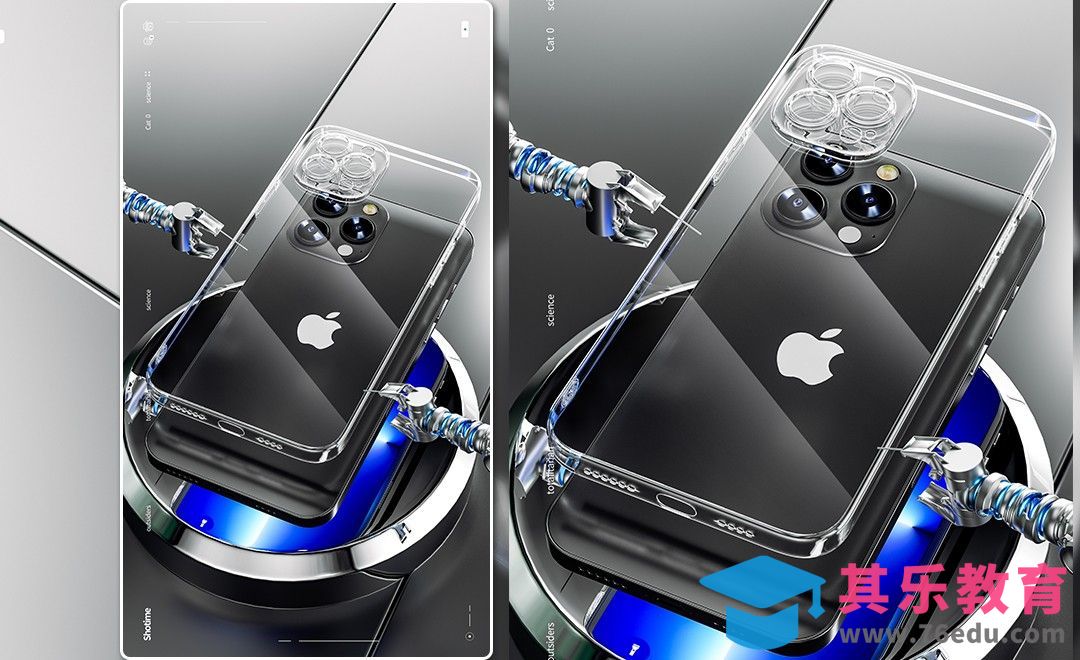 C4D+OC-透明手机壳渲染[虎课网C4D设计视频教程][产品数码建模MP4教程全集 ]-第1张图片-我要自学网