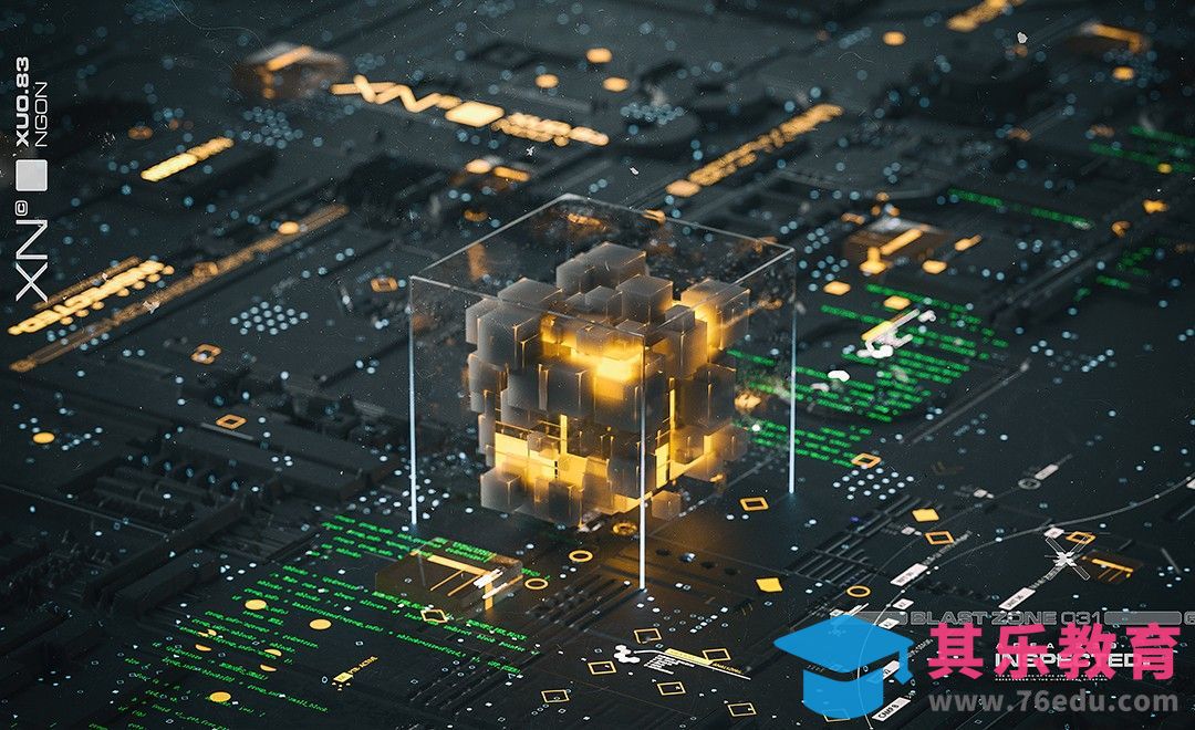 C4D+OC+PS-数码科技芯片建模渲染[虎课网C4D设计视频教程][产品数码建模MP4教程全集 ]-第1张图片-我要自学网