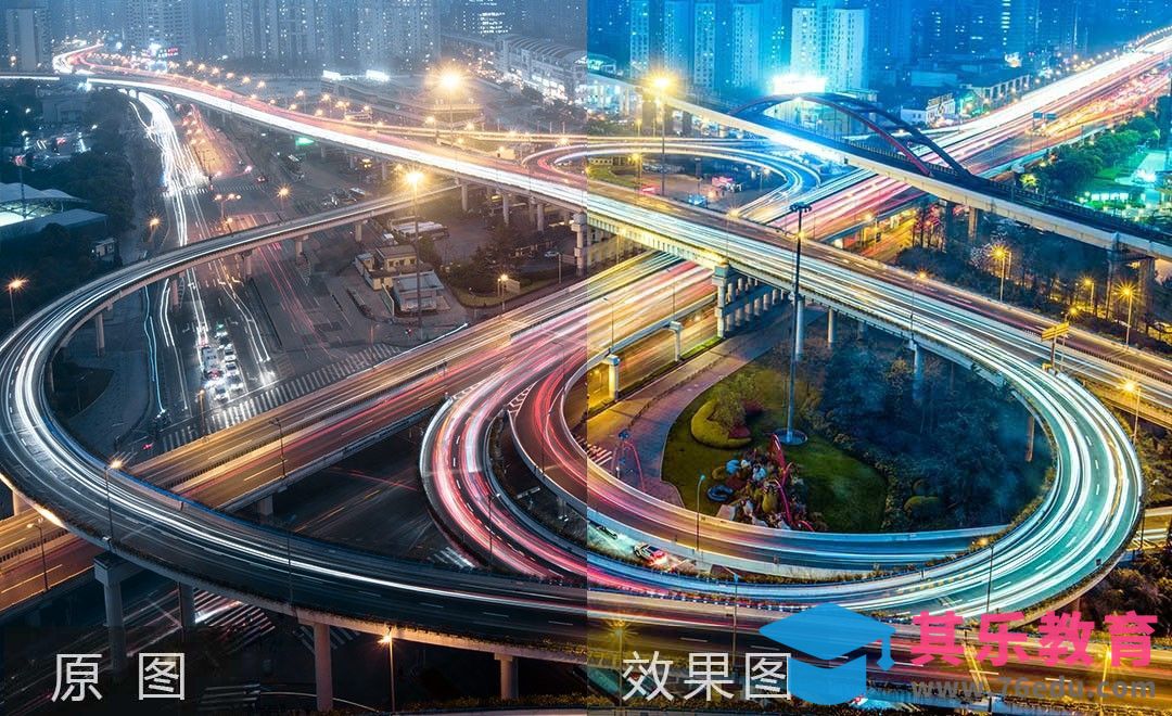 PS-夜景城市多彩车轨修图[虎课网手机摄影入门视频教程][MP4产品摄影教程全集 ]-第1张图片-我要自学网