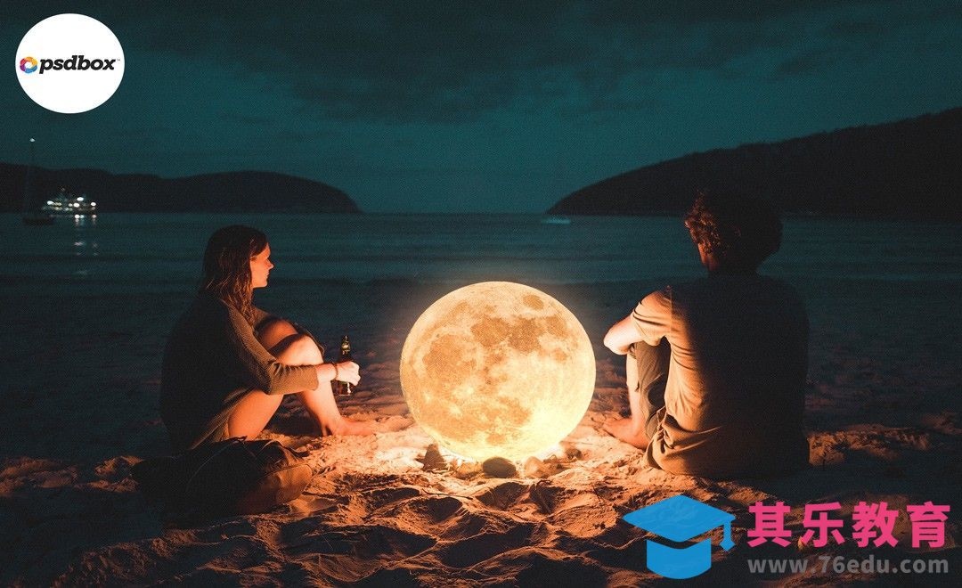 PS-沙滩上的月亮创意合成[虎课网最新视频教程][免费高清MP4教程全集 ]-第1张图片-我要自学网