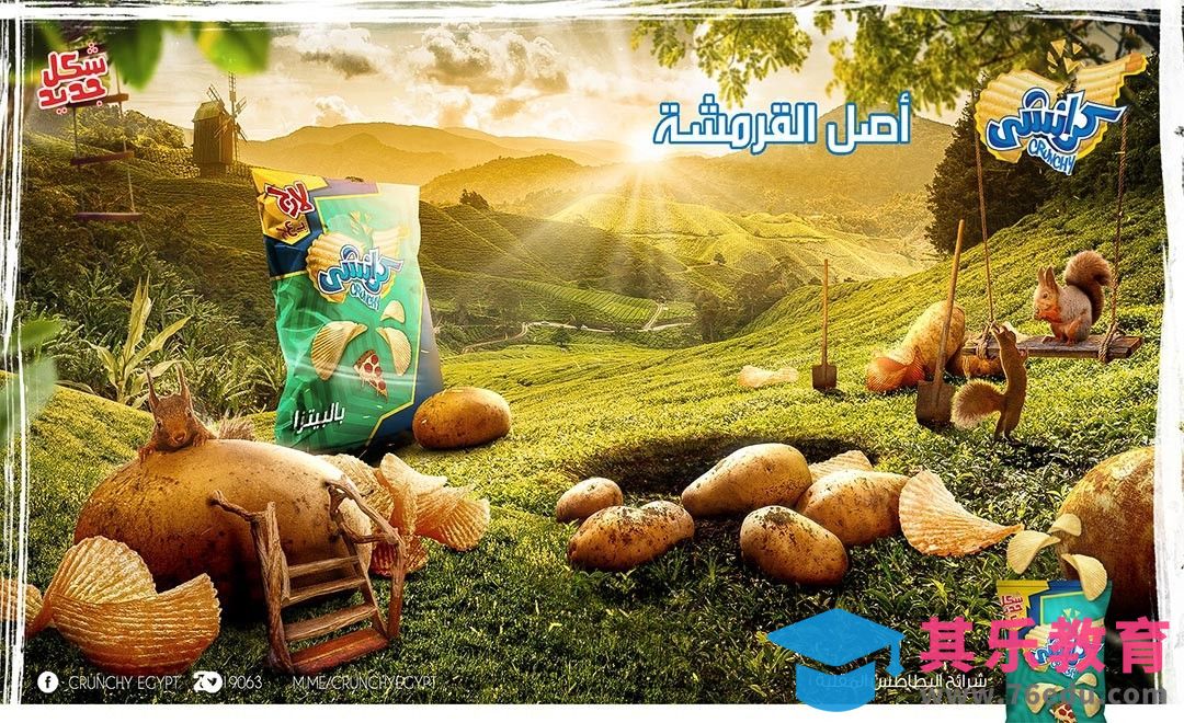 PS-”土豆农场“薯片平面海报合成[虎课网最新视频教程][免费高清MP4教程全集 ]-第1张图片-我要自学网