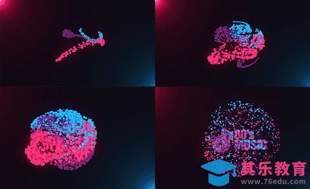 AE-多彩粒子运动徽标显示动效[虎课网最新视频教程][免费高清MP4教程全集 ]-第1张图片-我要自学网