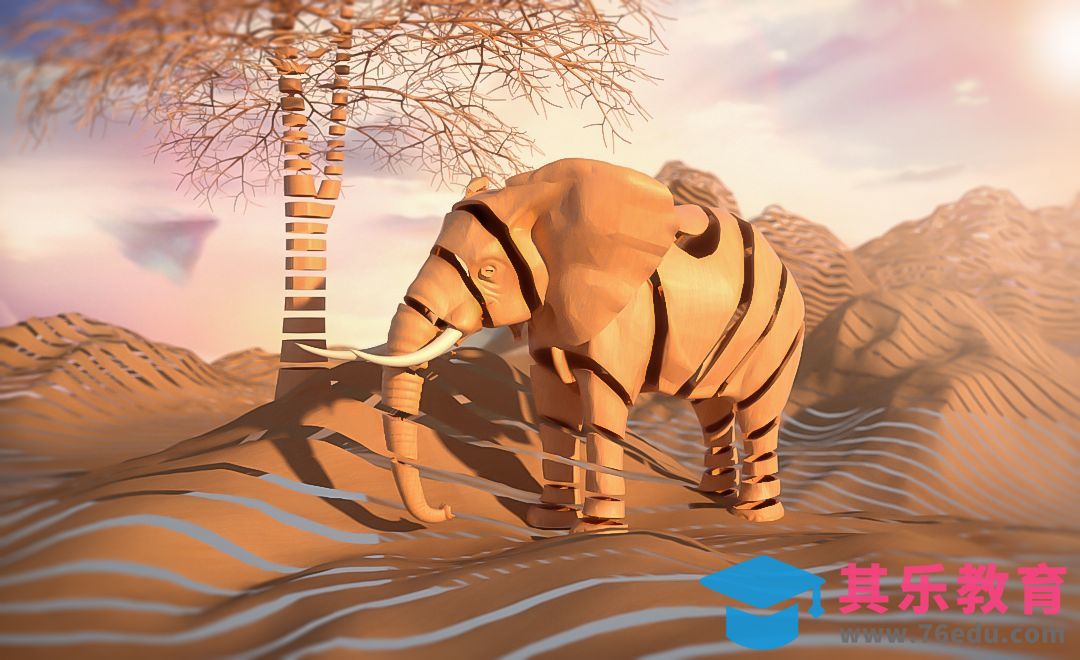 C4D+OC-大象创意场景渲染[虎课网C4D设计视频教程][产品数码建模MP4教程全集 ]-第1张图片-我要自学网