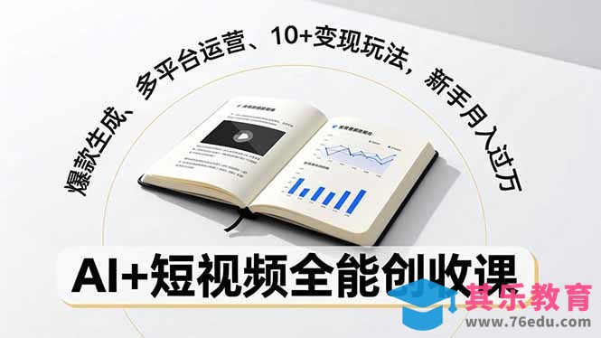 AI+短视频全能创收课,爆款生成、多平台运营、10+变现玩法,新手月入过万-第1张图片-我要自学网 AI+短视频全能创收课,爆款生成、多平台运营、10+变现玩法,新手月入过万-第1张图片-我要自学网