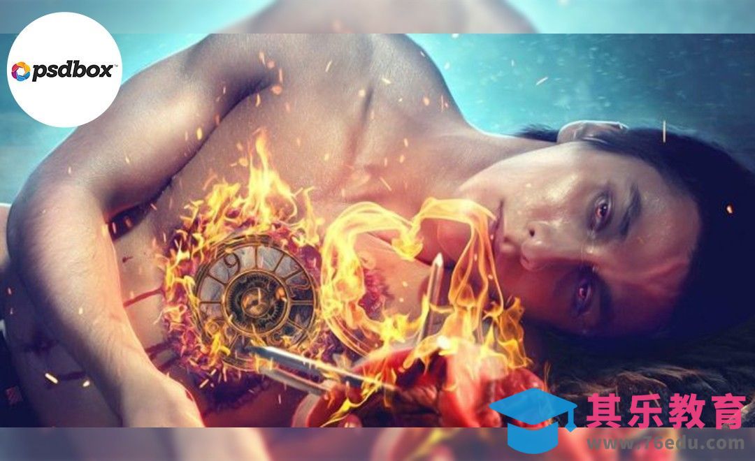 PS-燃烧的心脏创意合成[虎课网最新视频教程][免费高清MP4教程全集 ]-第1张图片-我要自学网