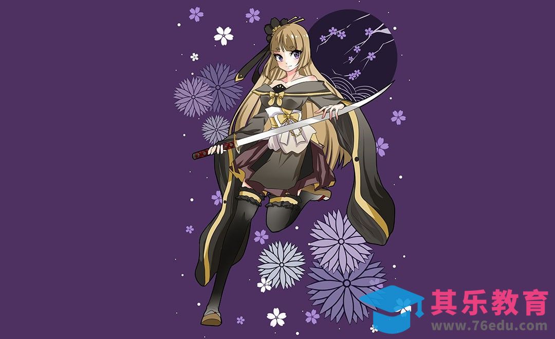 SAI-动漫插画-和风少女[虎课网绘画插画视频教程][ipad商业插画MP4教程全集 ]-第1张图片-我要自学网