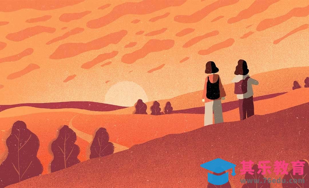 PS-板绘插画-黄色调氛围场景插画[虎课网绘画插画视频教程][ipad商业插画MP4教程全集 ]-第1张图片-我要自学网