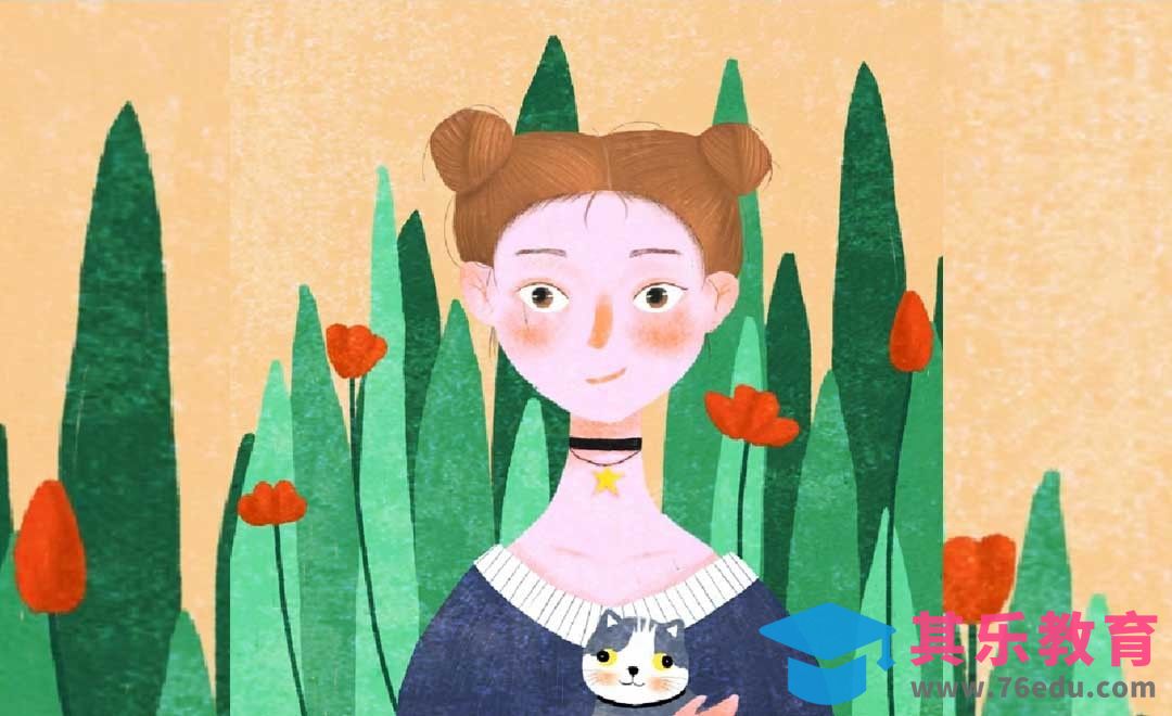 PS-板绘-猫与女孩[虎课网绘画插画视频教程][ipad商业插画MP4教程全集 ]-第1张图片-我要自学网