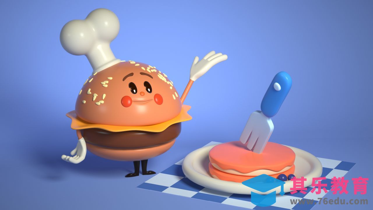 C4D-卡通小厨师场景[虎课网C4D设计视频教程][产品数码建模MP4教程全集 ]-第1张图片-我要自学网