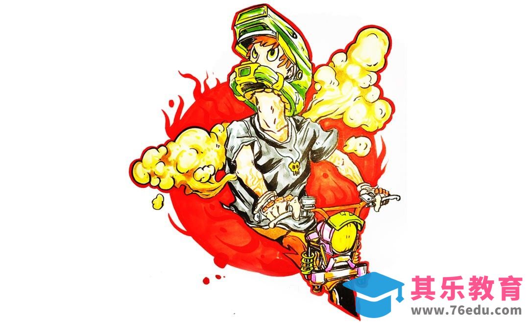 马克笔-机车党-商业复古插画手绘教程[虎课网绘画插画视频教程][ipad商业插画MP4教程全集 ]-第1张图片-我要自学网