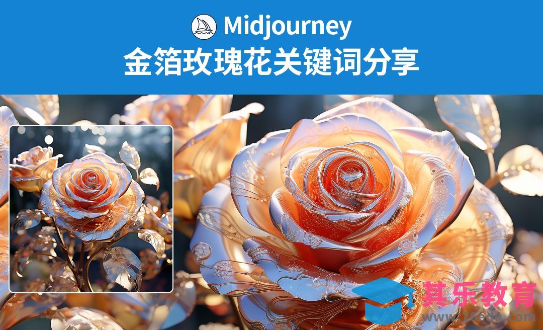 Midjourney 金珀玫瑰花关键词分享[虎课网AICG人工智能视频教程][MP4高清全集 ]-第1张图片-我要自学网