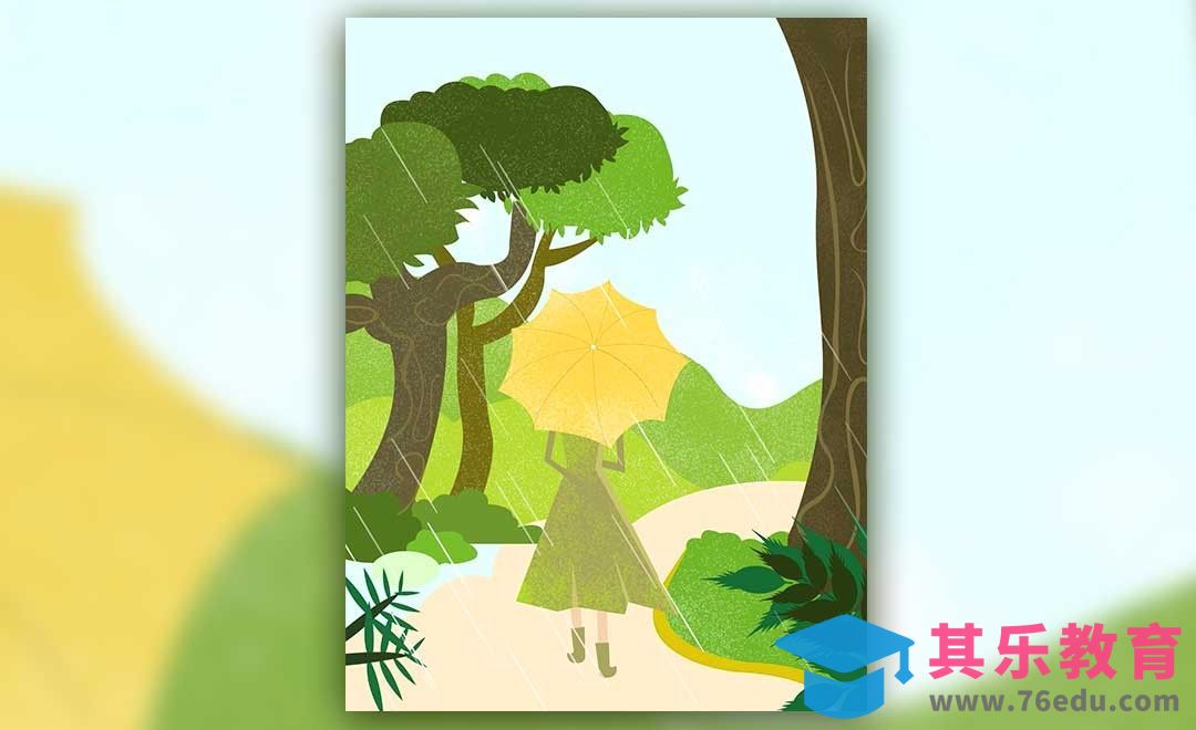 PS-鼠绘-春季扁平风格主题插画[虎课网绘画插画视频教程][ipad商业插画MP4教程全集 ]-第1张图片-我要自学网