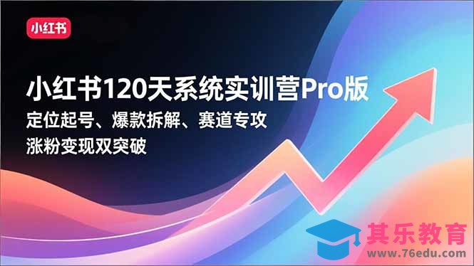 小红书120天系统实训营Pro版，定位起号、爆款拆解、赛道专攻，实现涨粉变现双突破-第1张图片-我要自学网