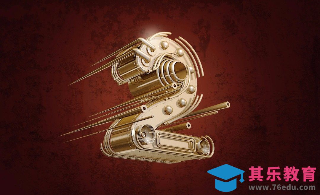 C4D+PS-金属机械立体数字2建模及渲染[虎课网C4D设计视频教程][产品数码建模MP4教程全集 ]-第1张图片-我要自学网