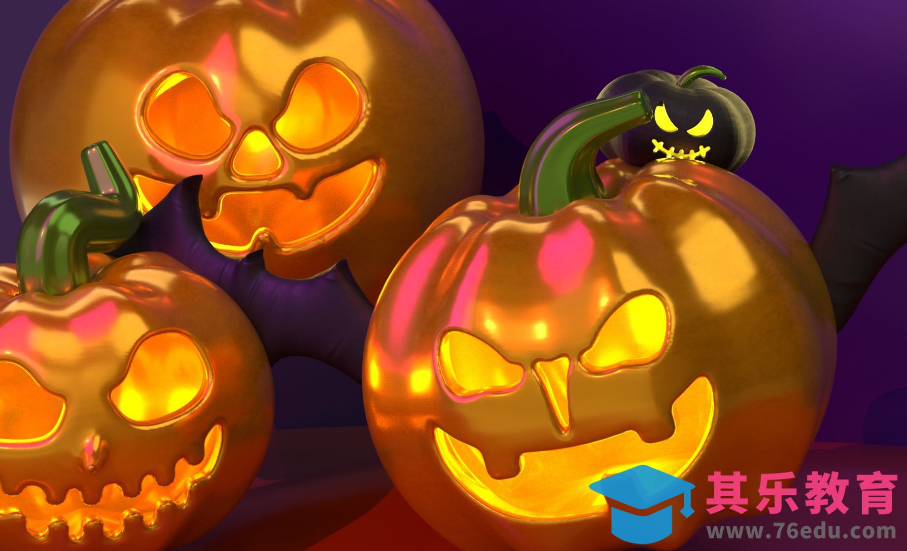 C4D-入门模型 南瓜灯[虎课网C4D设计视频教程][产品数码建模MP4教程全集 ]-第1张图片-我要自学网