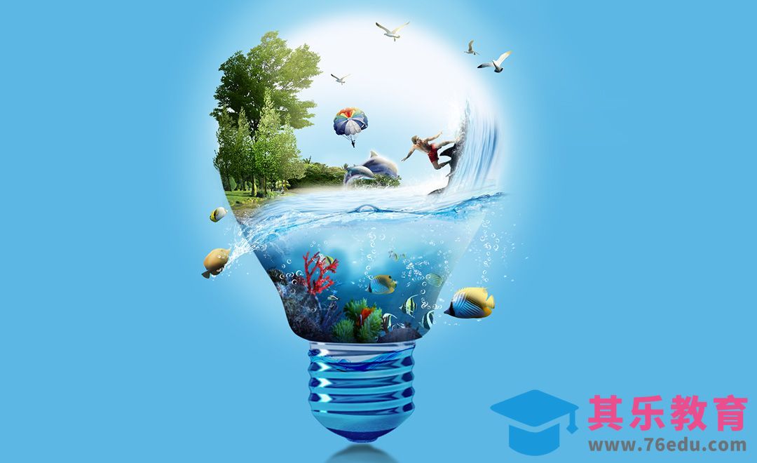 PS-灯泡里的海洋·自然风[平面设计视频教程][海报设计MP4高清全集 ]-第1张图片-我要自学网