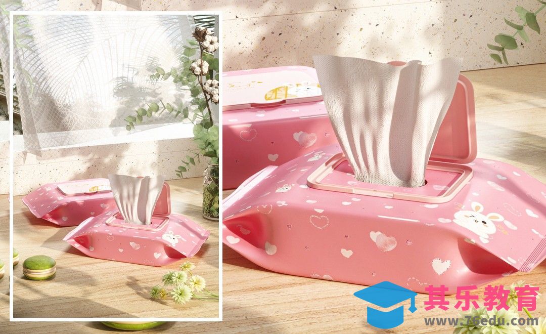 C4D+OC+PS-纸巾盒室内渲染后期[虎课网C4D设计视频教程][产品数码建模MP4教程全集 ]-第1张图片-我要自学网