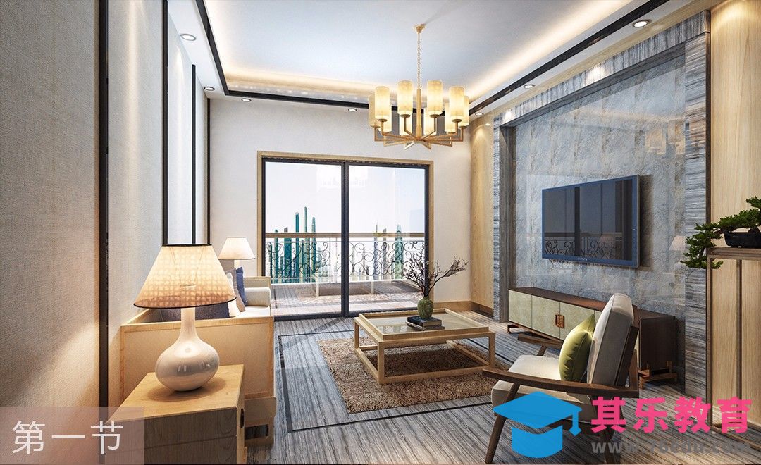 C4D-东南亚风格客厅（上集）[虎课网C4D设计视频教程][产品数码建模MP4教程全集 ]-第1张图片-我要自学网