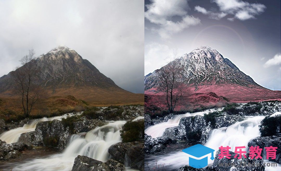 PS-山脉风光图后期调色[虎课网手机摄影入门视频教程][MP4产品摄影教程全集 ]-第1张图片-我要自学网