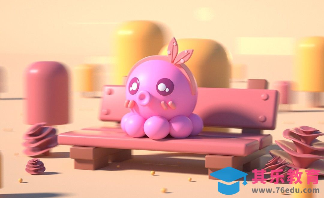 C4D+OC-可爱粉色小章鱼场景搭建[虎课网C4D设计视频教程][产品数码建模MP4教程全集 ]-第1张图片-我要自学网