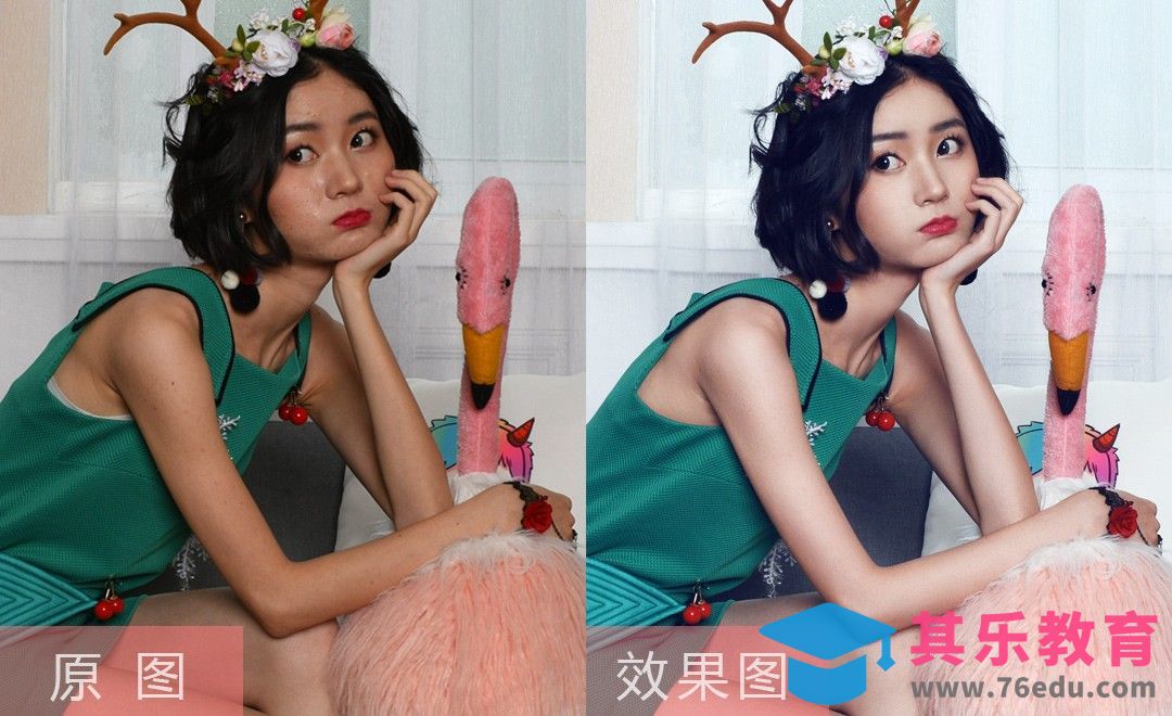 PS-圣诞鹿角人像精修[虎课网手机摄影入门视频教程][MP4产品摄影教程全集 ]-第1张图片-我要自学网