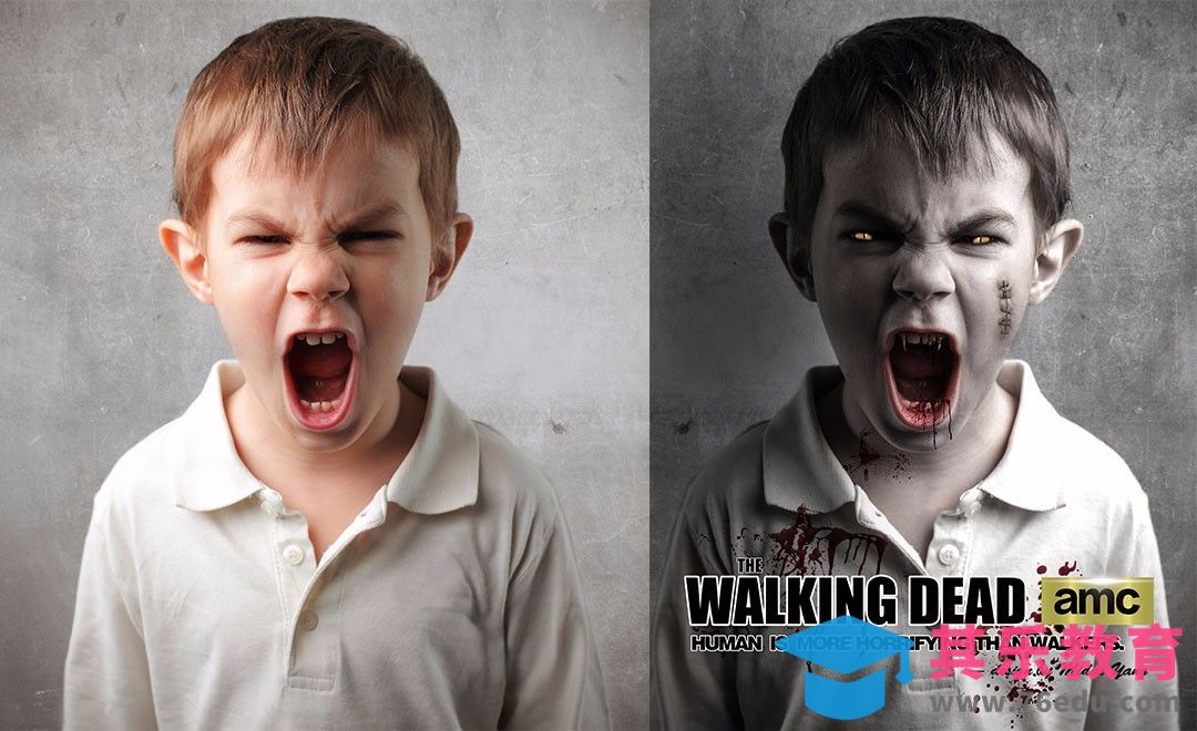 PS-丧尸小孩合成[平面设计视频教程][海报设计MP4高清全集 ]-第1张图片-我要自学网