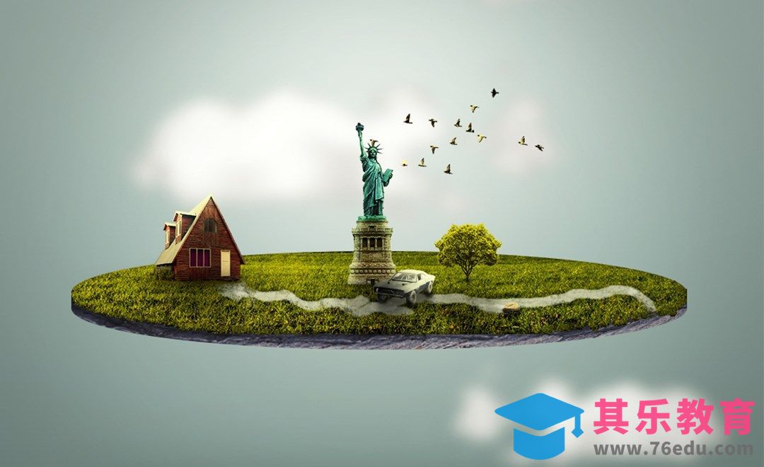 PS-自由女神-创意微景观[平面设计视频教程][海报设计MP4高清全集 ]-第1张图片-我要自学网