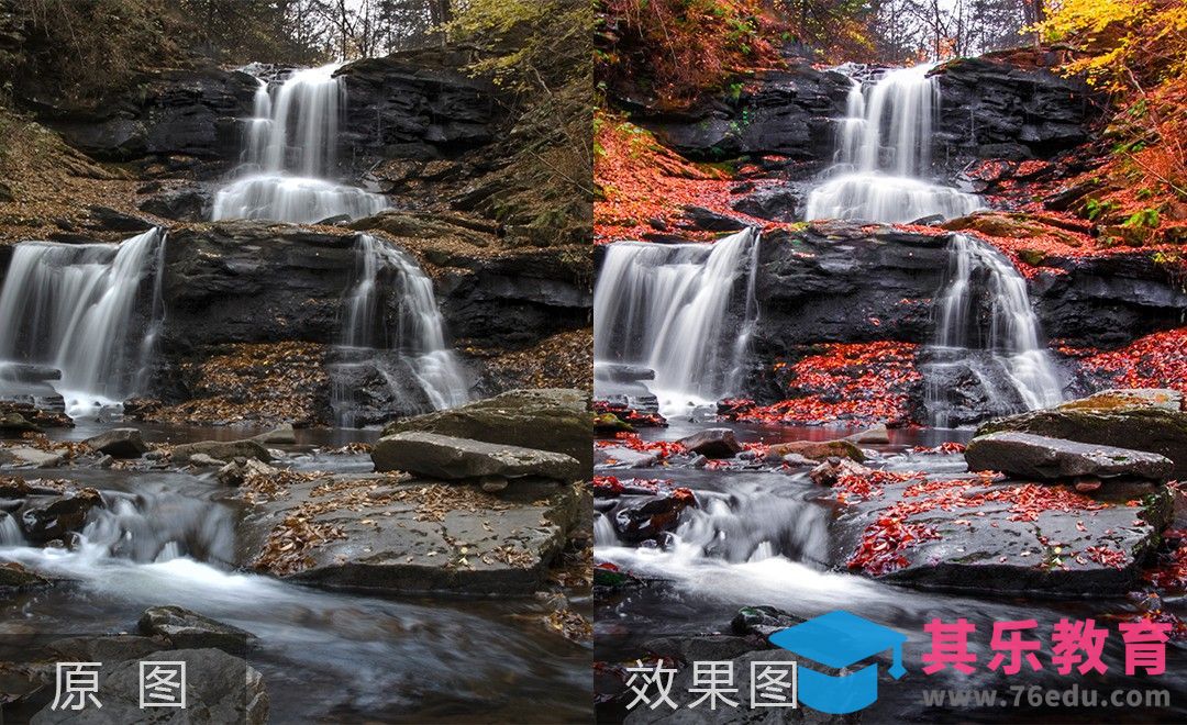 PS-落叶溪流风光修图[虎课网手机摄影入门视频教程][MP4产品摄影教程全集 ]-第1张图片-我要自学网