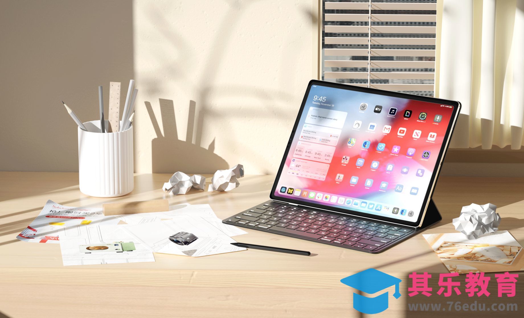 C4D+OC+PS-书桌场景渲染后期[虎课网C4D设计视频教程][产品数码建模MP4教程全集 ]-第1张图片-我要自学网