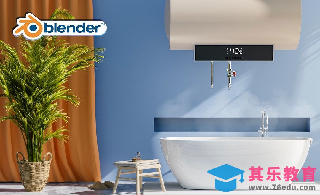 Blender-Cycles渲染浴室场景[虎课网Blender视频教程][Blender建模教程MP4教程全集 ]-第1张图片-我要自学网