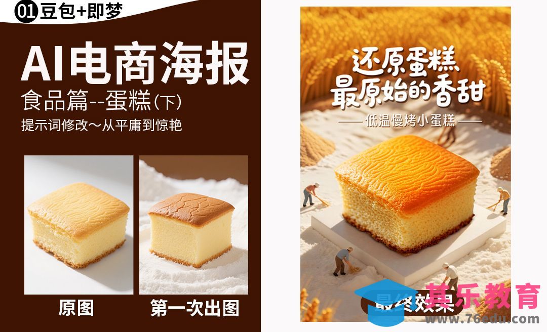 豆包+即梦-蛋糕海报AI电商海报（下）[虎课网AICG人工智能视频教程][MP4高清全集 ]-第1张图片-我要自学网