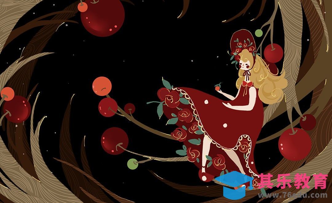 PS-小清新插画-红裙女孩[虎课网绘画插画视频教程][ipad商业插画MP4教程全集 ]-第1张图片-我要自学网