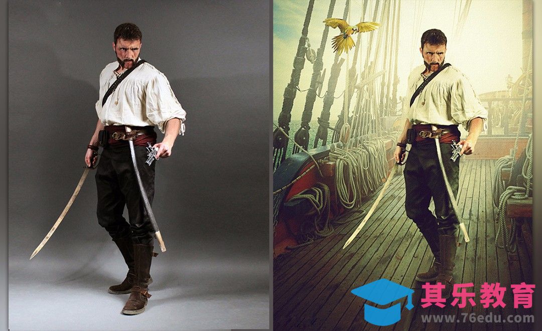 PS-甲板上的水手-场景合成[平面设计视频教程][海报设计MP4高清全集 ]-第1张图片-我要自学网