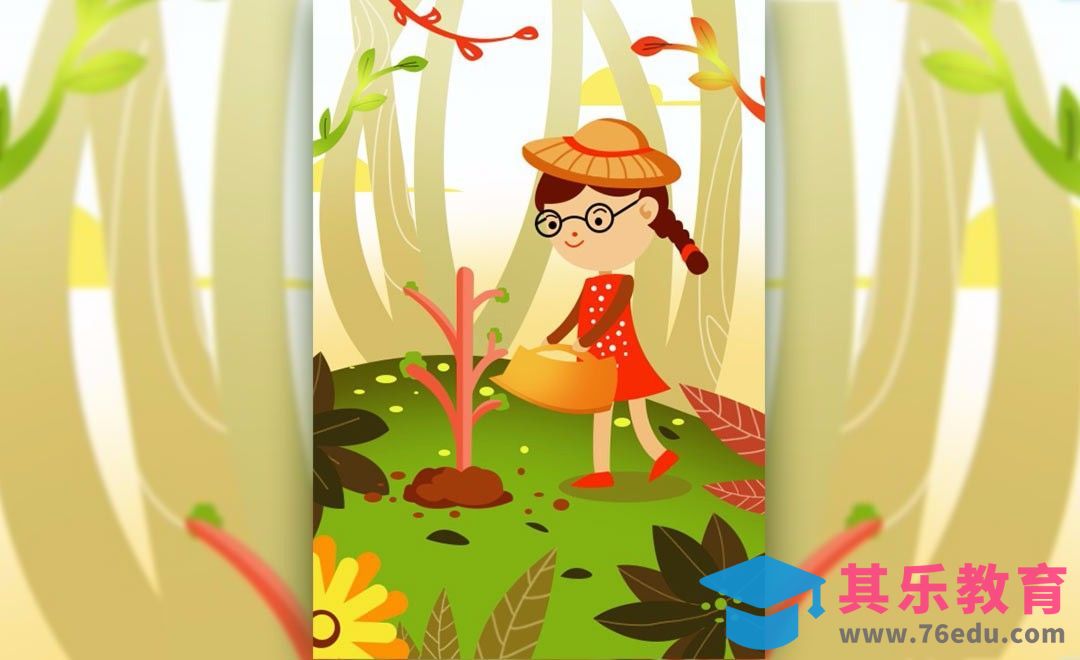 PS-鼠绘插画-劳动节植树[虎课网绘画插画视频教程][ipad商业插画MP4教程全集 ]-第1张图片-我要自学网