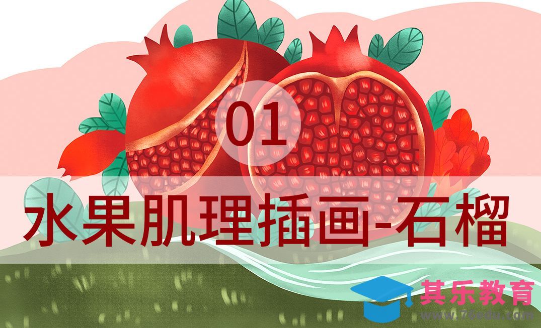 PS-板绘水果肌理插画-石榴01[虎课网绘画插画视频教程][ipad商业插画MP4教程全集 ]-第1张图片-我要自学网