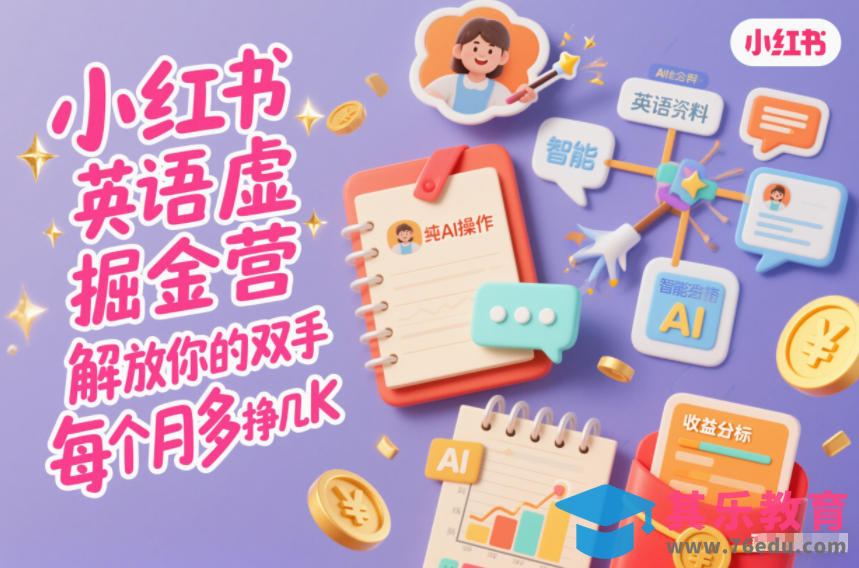 小红书英语虚拟资料掘金营,纯AI操作,解放你的双手,每个月多挣几K-第1张图片-我要自学网 小红书英语虚拟资料掘金营,纯AI操作,解放你的双手,每个月多挣几K-第1张图片-我要自学网