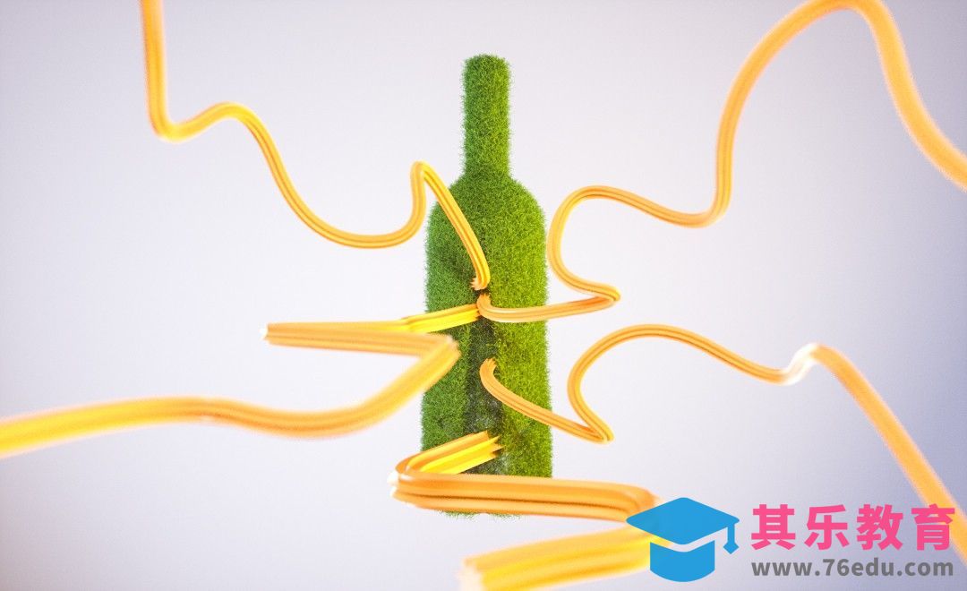 C4D-毛发瓶子创意设计[虎课网C4D设计视频教程][产品数码建模MP4教程全集 ]-第1张图片-我要自学网