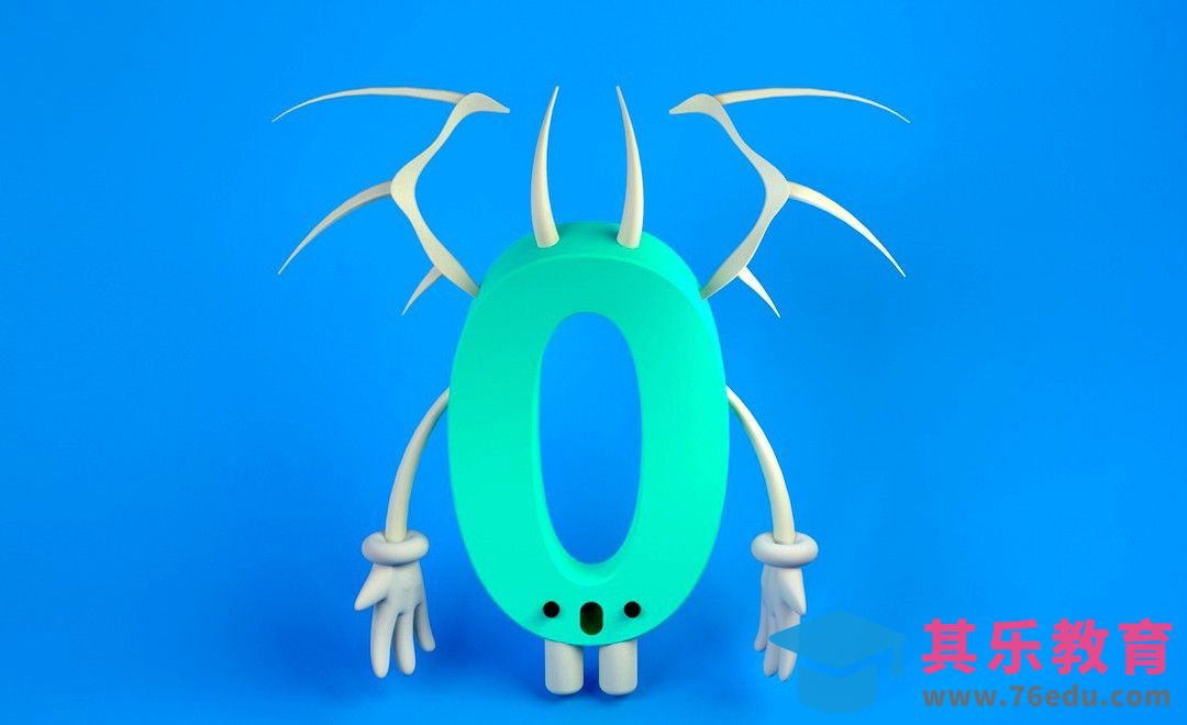 C4D-卡通创意小恶魔数字0[虎课网C4D设计视频教程][产品数码建模MP4教程全集 ]-第1张图片-我要自学网