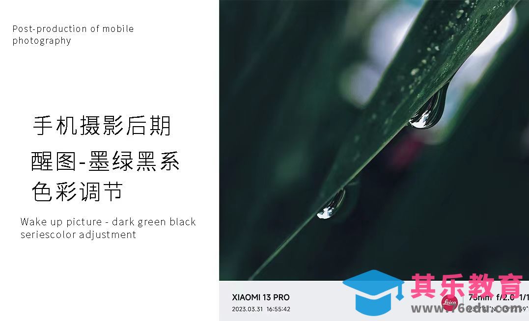 醒图-手机摄影后期墨绿黑色系色彩调节[虎课网手机摄影入门视频教程][MP4产品摄影教程全集 ]-第1张图片-我要自学网