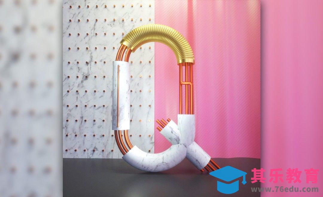 C4D-金属字母Q-OC材质表现[虎课网C4D设计视频教程][产品数码建模MP4教程全集 ]-第1张图片-我要自学网