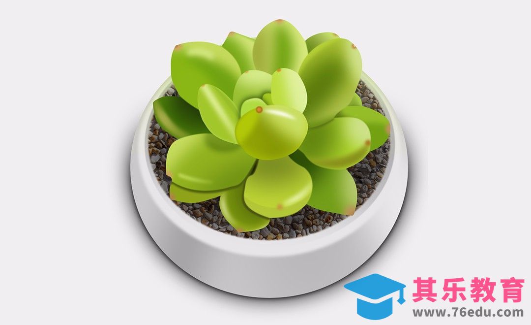 PS-鼠绘-多肉盆栽[虎课网绘画插画视频教程][ipad商业插画MP4教程全集 ]-第1张图片-我要自学网