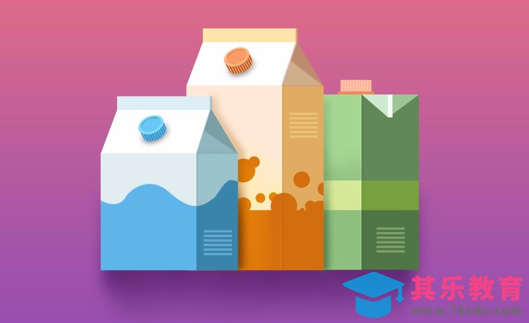 PS-鼠绘-牛奶包装[虎课网绘画插画视频教程][ipad商业插画MP4教程全集 ]-第1张图片-我要自学网