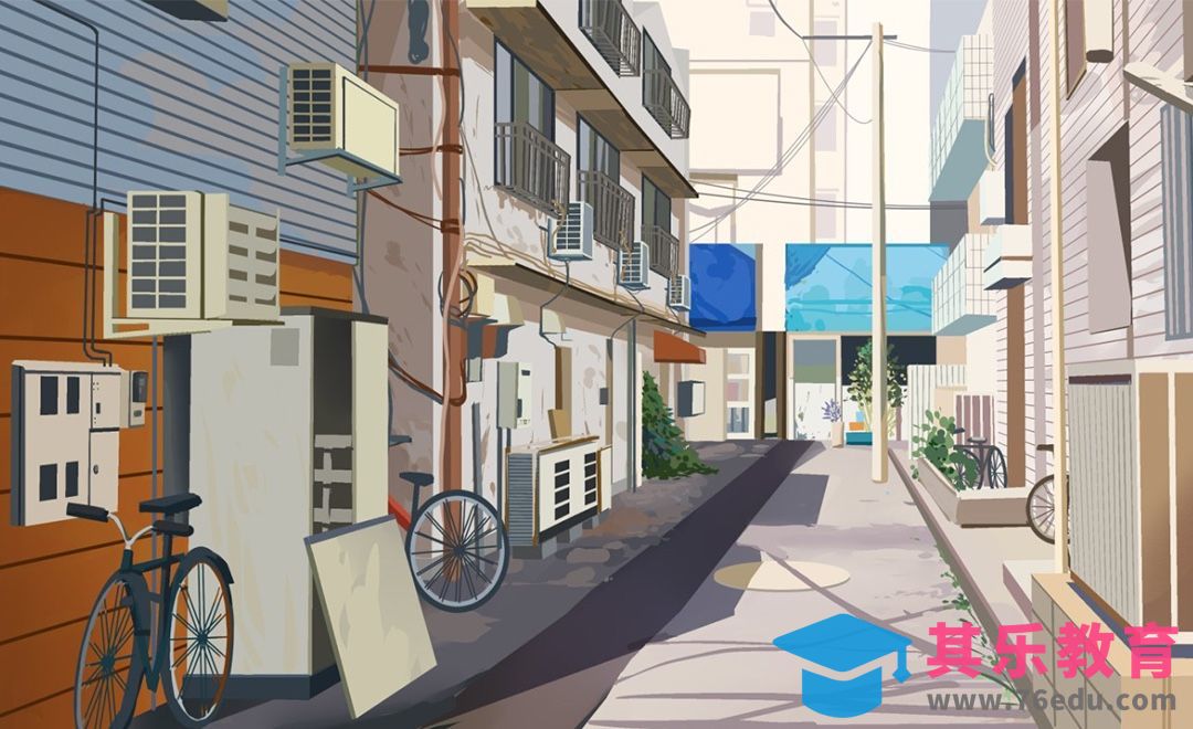 CSP-班会插画-场景速途:巷子[虎课网绘画插画视频教程][ipad商业插画MP4教程全集 ]-第1张图片-我要自学网