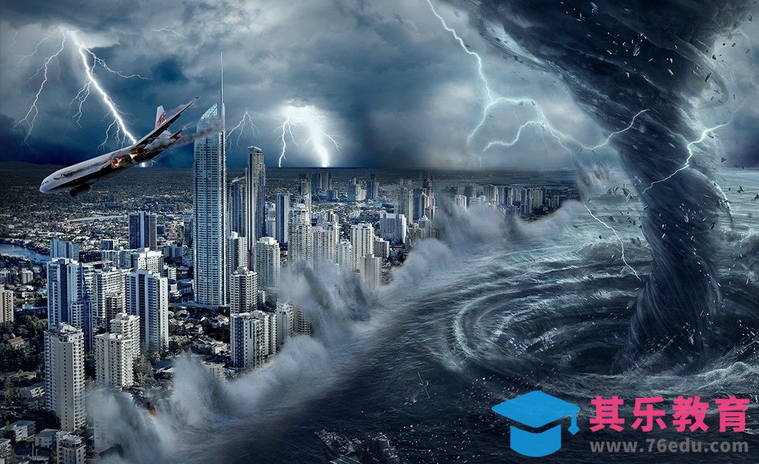 PS-末日海啸场景合成[平面设计视频教程][海报设计MP4高清全集 ]-第1张图片-我要自学网