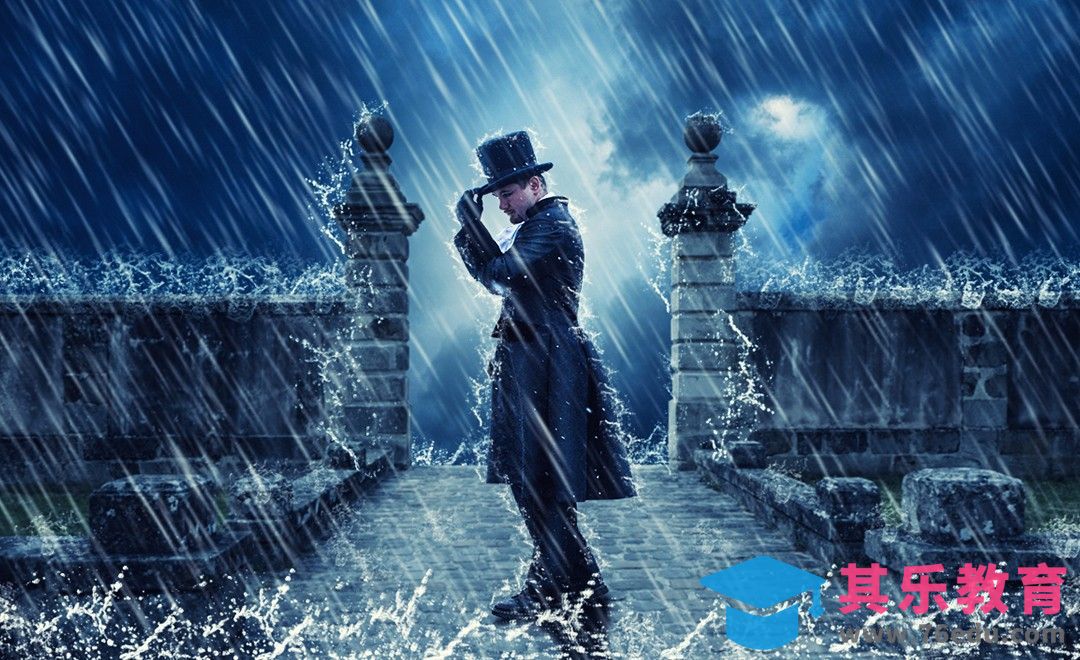 PS-雨中场景合成-影视场景[平面设计视频教程][海报设计MP4高清全集 ]-第1张图片-我要自学网