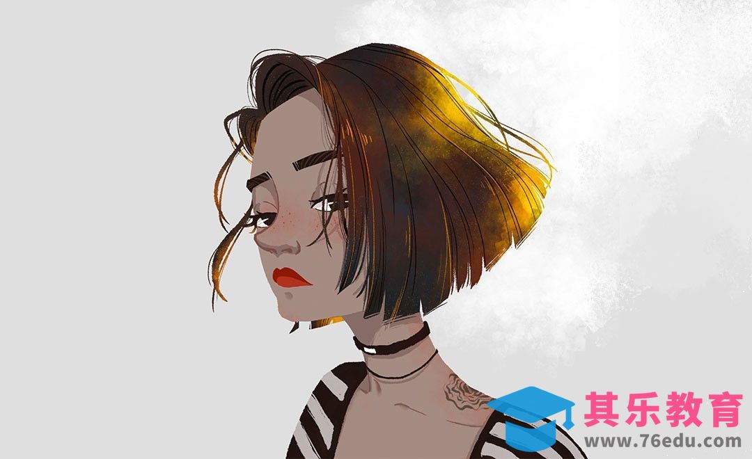 PS-板绘-时尚少女头像[虎课网绘画插画视频教程][ipad商业插画MP4教程全集 ]-第1张图片-我要自学网