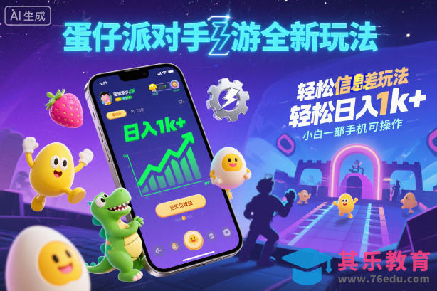 蛋仔派对手游全新玩法，轻松日入1k+，风口信息差玩法，当天见收益，小白一部手机可操作-第1张图片-我要自学网