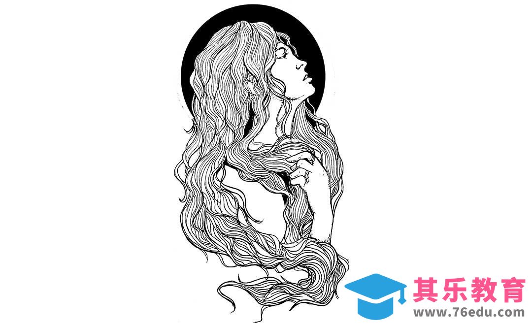 针管笔-线条的缠绕-人物手绘插画[虎课网绘画插画视频教程][ipad商业插画MP4教程全集 ]-第1张图片-我要自学网